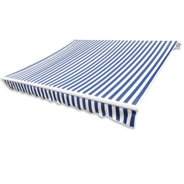 Платно за тента, синьо и бяло, 4x3 м (рамка не е включена)