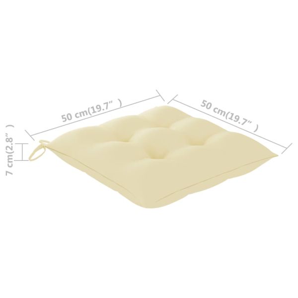 Градински столове, 2 бр, с възглавници, тиково дърво масив