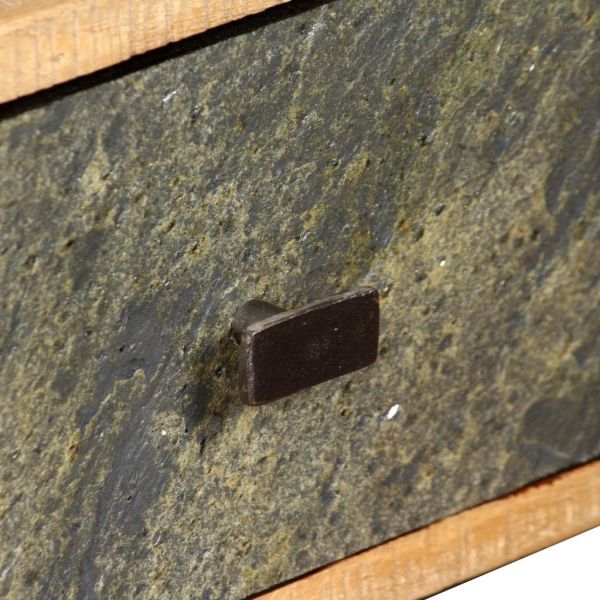 Маса за кафе, регенериран тик масив, 90x65x40 cм