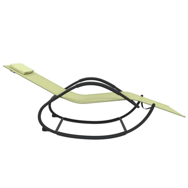 Люлеещи шезлонги, 2 бр, кремави, стомана и textilene