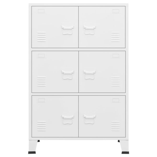 Индустриален скрин за съхранение, бял, 75x40x115 cм, метал