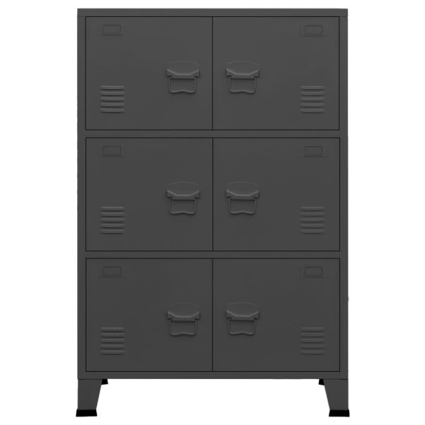 Индустриален скрин за съхранение, антрацит, 75x40x115 cм, метал