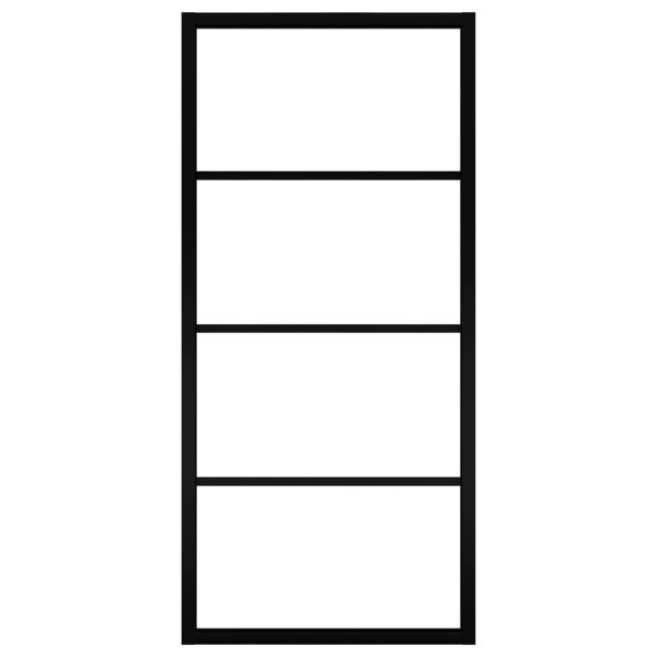 Плъзгаща врата, алуминий и ESG стъкло, 90x205 см, черна