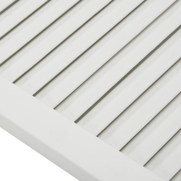 Врати за шкафове решетен дизайн 4 бр бял 61,5x49,4 см бор масив