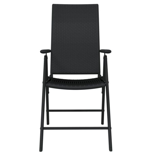 Градински трапезен комплект, 3 части, черен