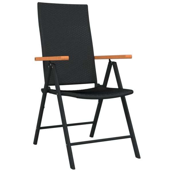 Градински трапезен комплект, 3 части, черен