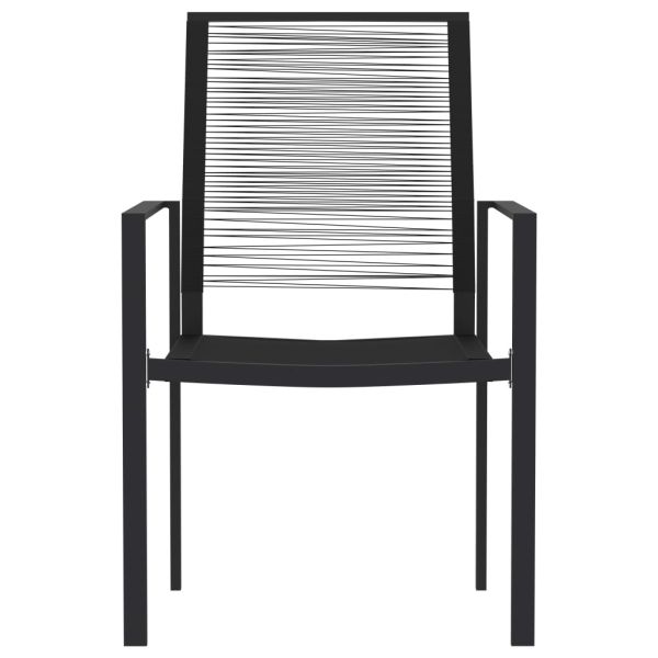 Градински трапезен комплект, 7 части, черен