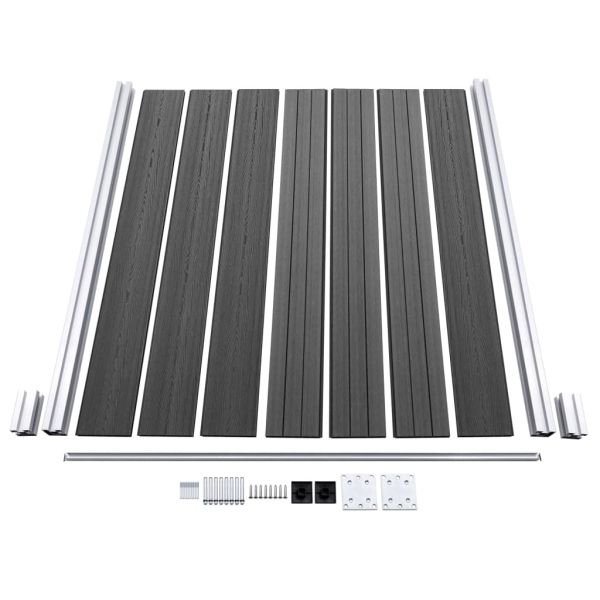 Ограден панел, WPC, 180x146 см, черен