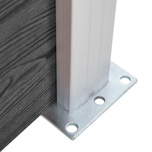 Ограден панел, WPC, 180x146 см, черен