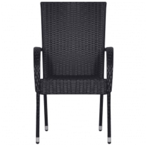 Градински трапезен комплект, 3 части, черен