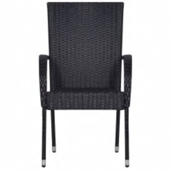 Градински трапезен комплект, 7 части, черен