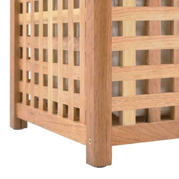 Кош за пране 39x39x65 см масивно орехово дърво
