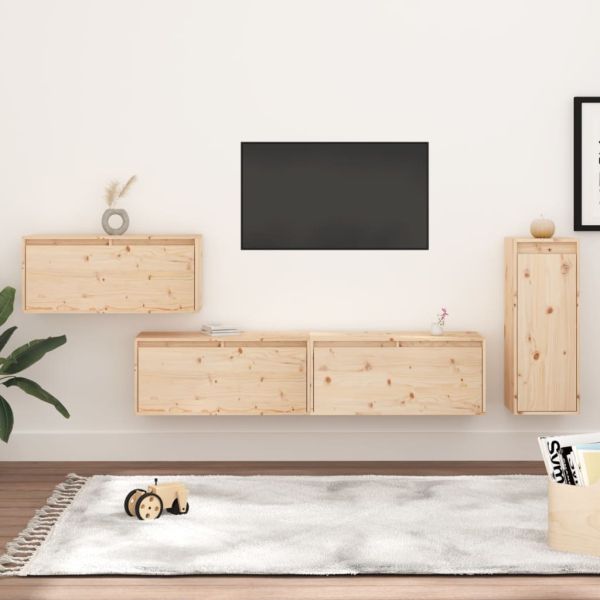 ТВ шкафове, 4 бр, бор масив