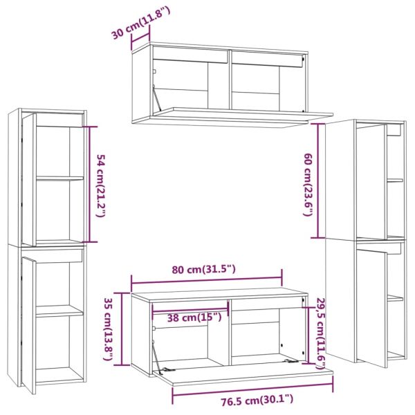 ТВ шкафове, 6 бр, бор масив