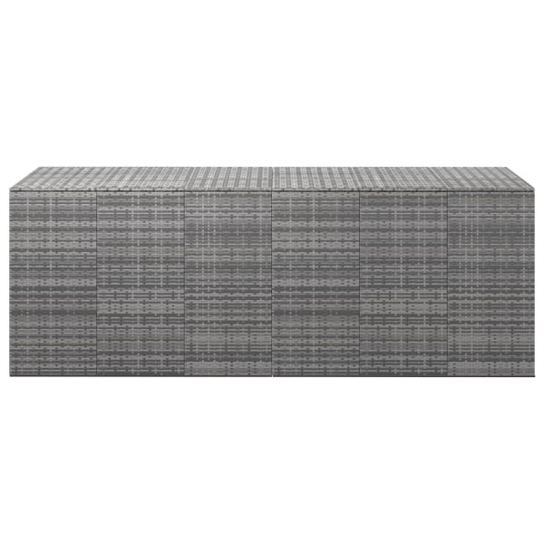 Кутия за градински възглавници PE Ратан 291x100,5x104 см сива