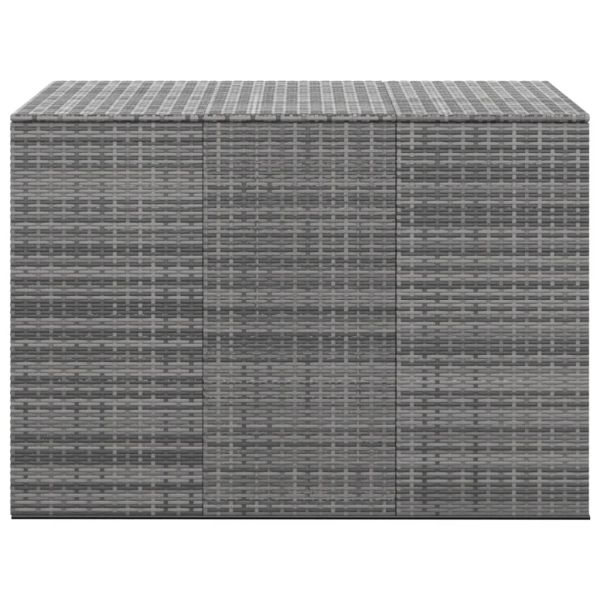 Кутия за градински възглавници PE ратан 145x100x103 см сива