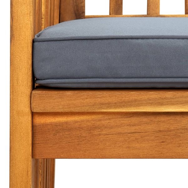 Градински трапезни столове с възглавници, 2 бр, акация масив