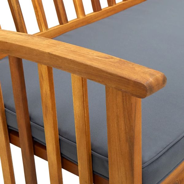 Градинска пейка с възглавница, 147 cм, акация масив