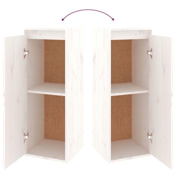 ТВ шкафове, 4 бр, бели, бор масив