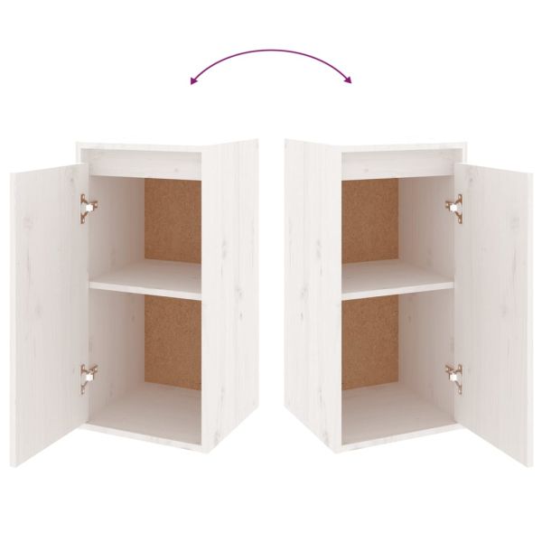 ТВ шкафове, 6 бр, бели, бор масив