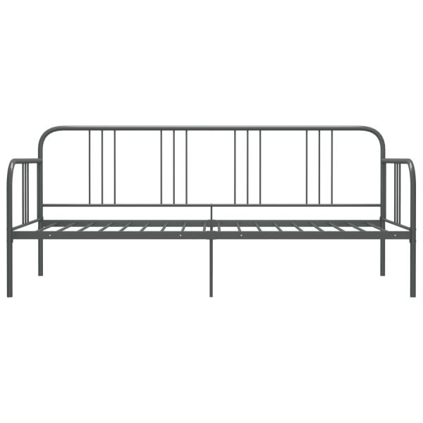 324751 Sofa Bed Frame Grey Metal 90x200 cm