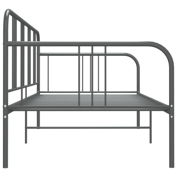 324751 Sofa Bed Frame Grey Metal 90x200 cm