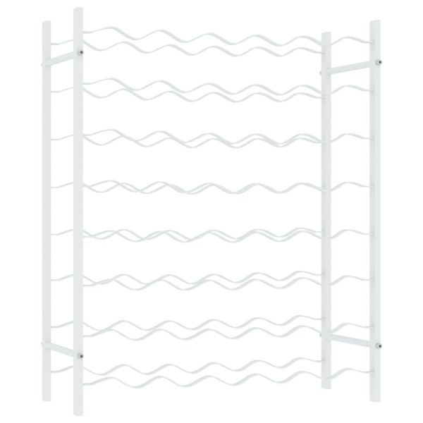 Стойка за вино за 48 бутилки, бяла, метал