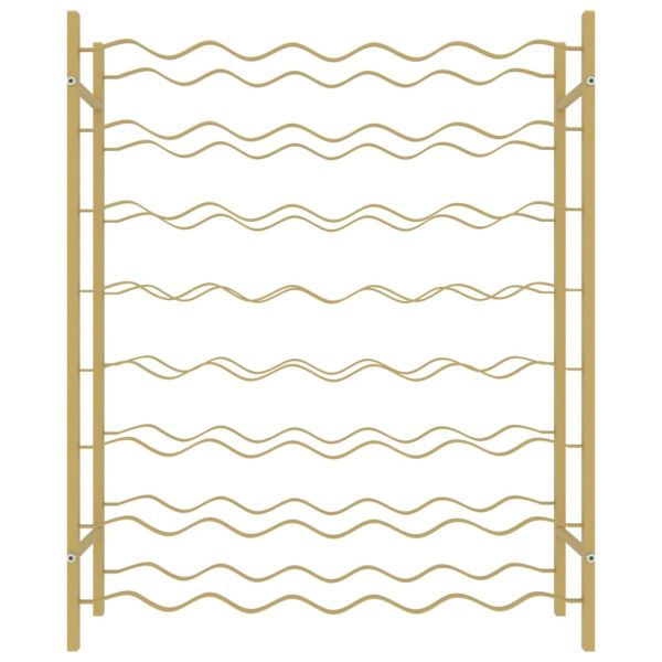 Стойка за вино за 48 бутилки, златиста, метална