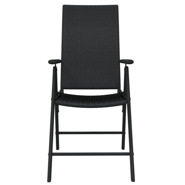 Градински трапезен комплект, 9 части, черен