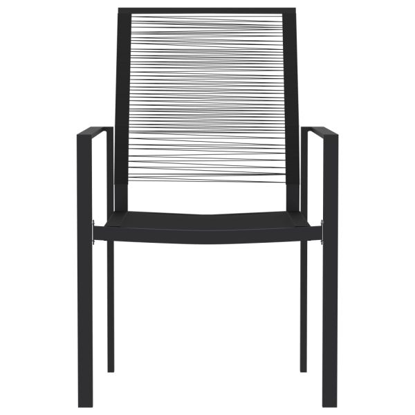 Градински трапезен комплект, 7 части, черен