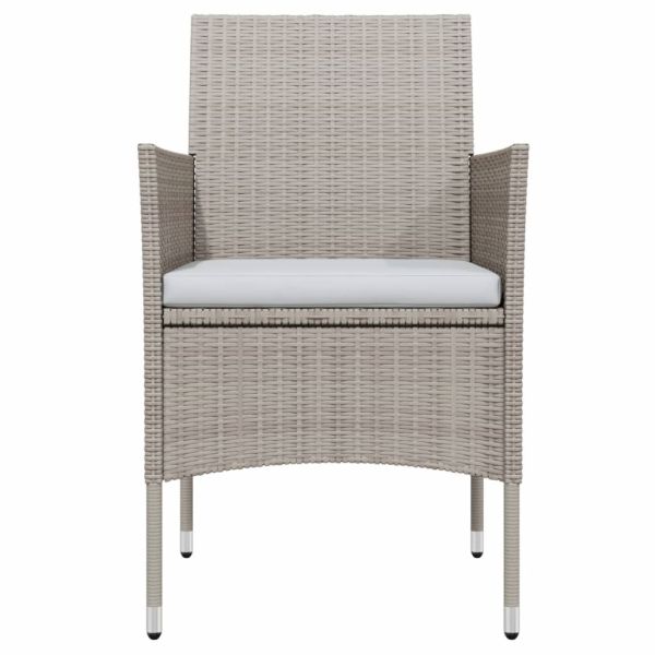 Градински комплект 9 части с възглавници бежово и черно