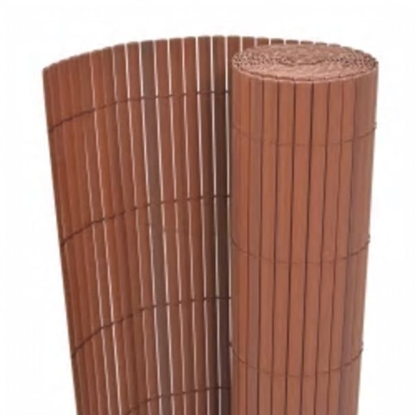 Двустранна градинска ограда, 90x400 см, кафява