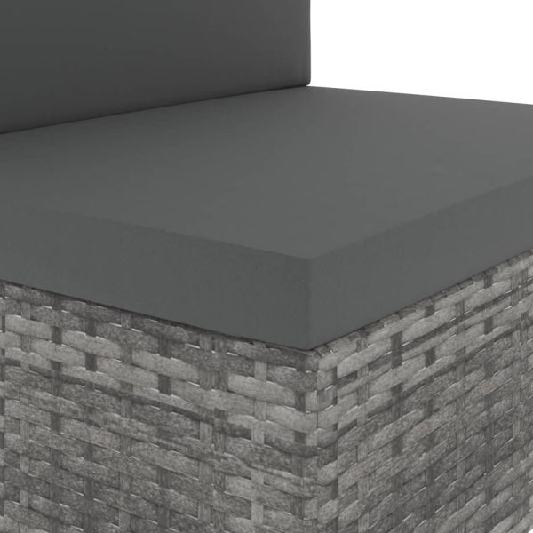 Градински комплект за отдих, 4 части, полиратан, сив