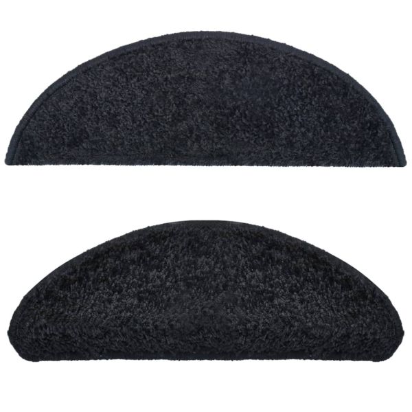 Изтривалки за стълби, 10 бр., 65x21x4 см, черни, полукръгли, големи