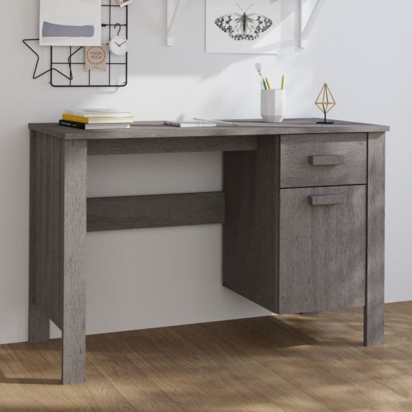 Бюро HAMAR, светлосиво, 113x50x75 см, борово дърво масив