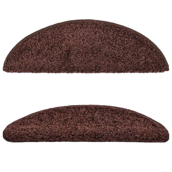 Изтривалки за стълби, 10 бр., 56x17x3 см, кафяви, полукръгли