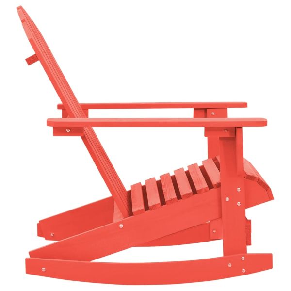 Градински люлеещ се стол "Адирондак", чам масив, червен