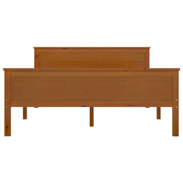 Рамка за легло, меденокафява, бор масив, 120x200 см