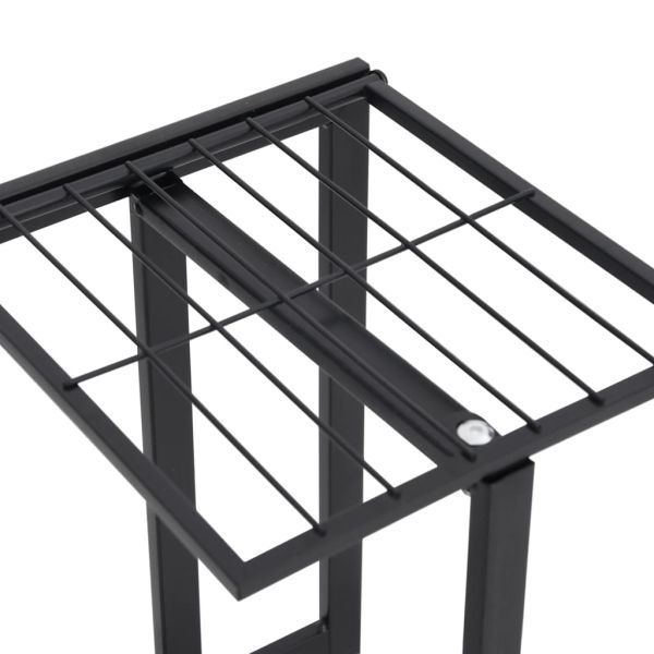 4-етажна поставка за цветя, 43x22x76 см, черен, метал