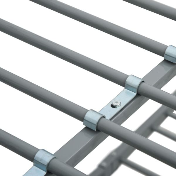 Двуетажно легло, сиво, метал, 90x200 см