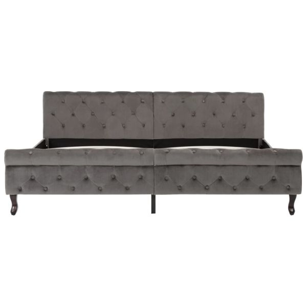 Рамка за легло сива кадифе 200x200 см