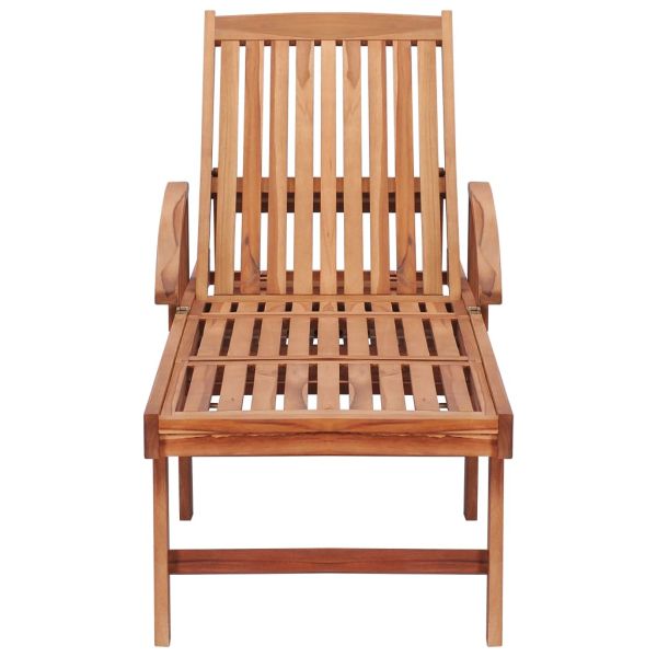 Шезлонги с виненочервени шалтета, 2 бр, тиково дърво масив