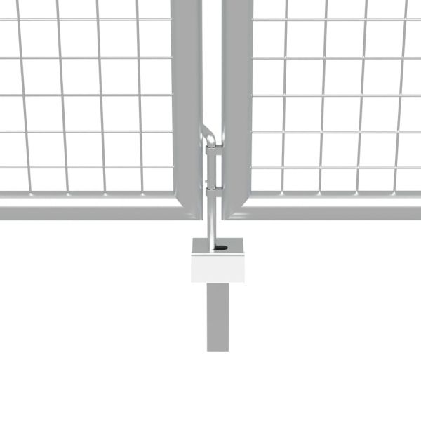 Градинска порта, поцинкована стомана, 400x175 см, сребриста