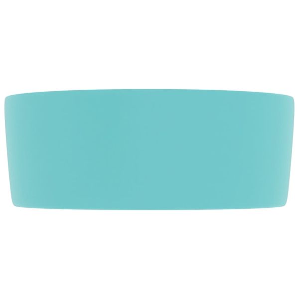 Луксозна кръгла мивка, матово светлозелена, 40x15 см, керамика