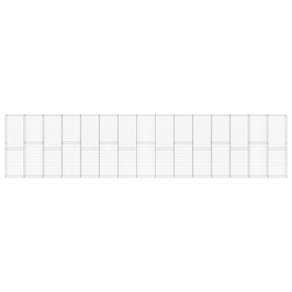 Габионна стена с капаци, поцинкована стомана, 900x30x200 см