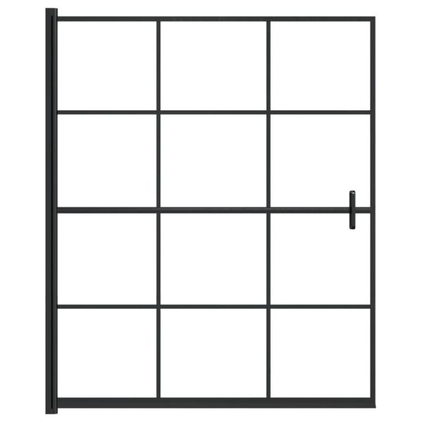 Душ параван, ESG стъкло, 116x140 см, черен