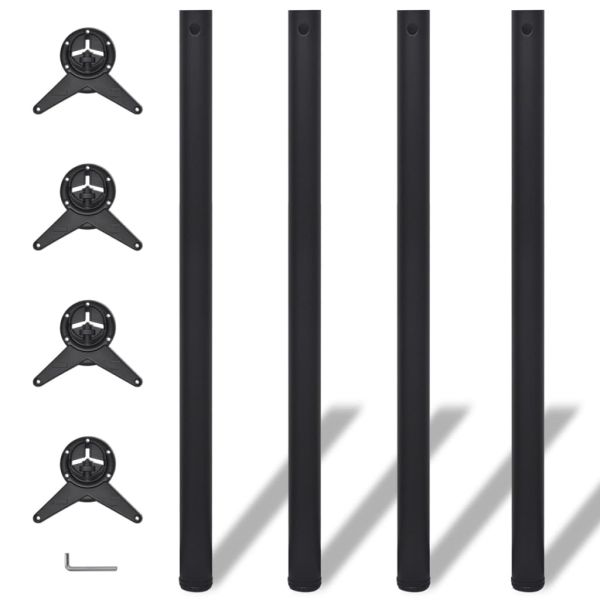 4 крака за регулиране на височината на маси, черно, 1100 мм