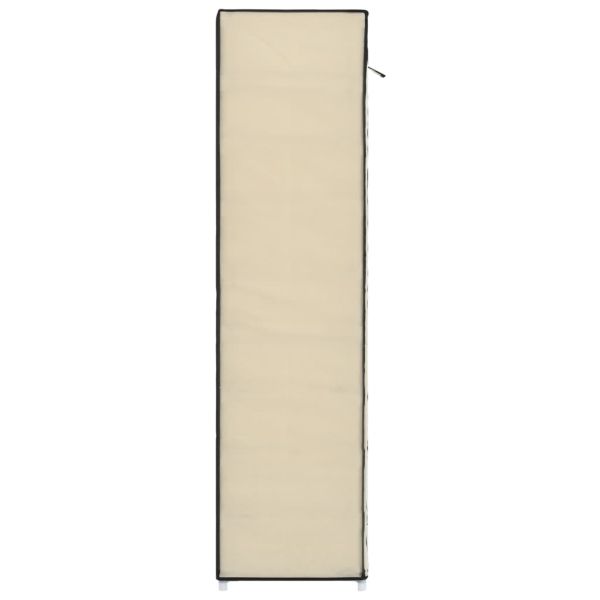 Шкаф за обувки с покривало, кремав, 115х28х110 см, плат