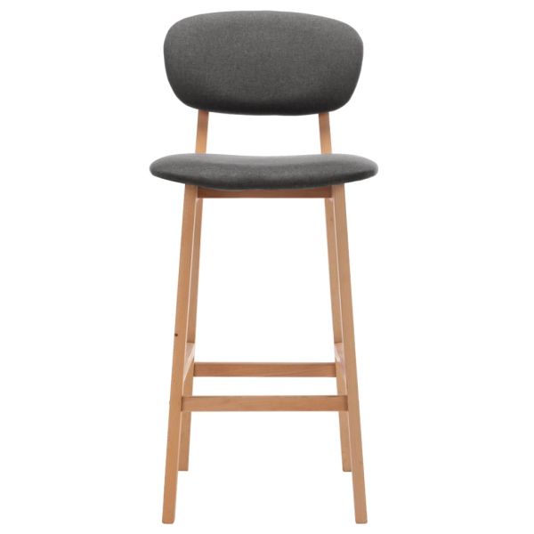 Бар табуретки, 2 бр, тъмносиви, текстил