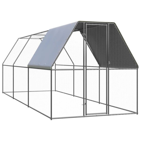 Птичарник на открито, 2x6x2 м, поцинкована стомана